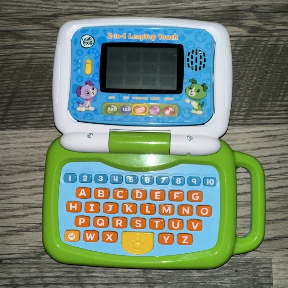 Leap Frog 2 in 1 LeapTop Touch Blue Green Learning Toy‎ - Preowned WORKS